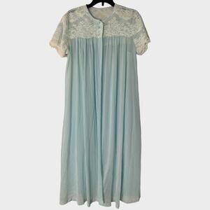 Lorraine Vintage Quality Lingerie Womens Nightgown and Robe Small Blue